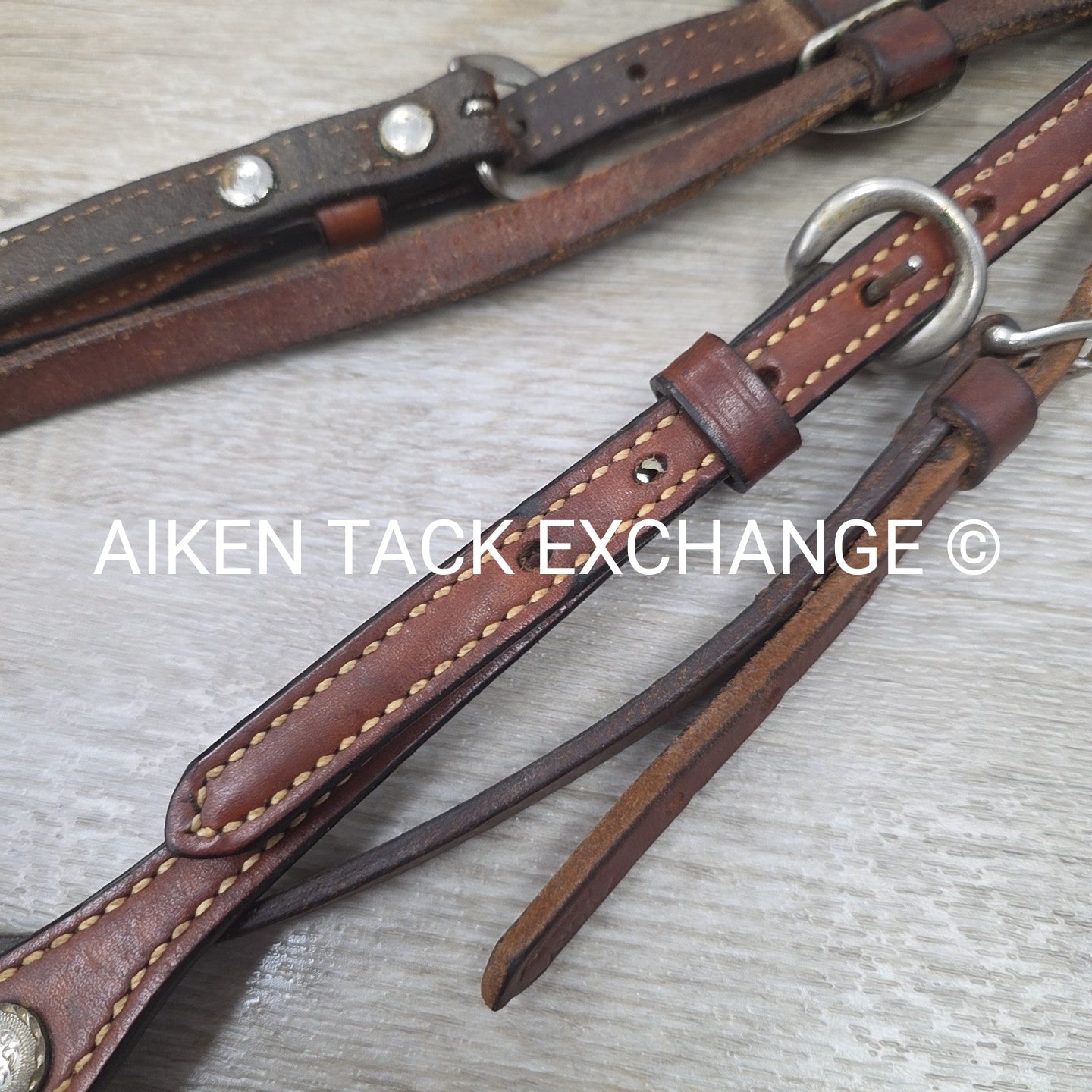Tory Leather Silver V-Brow Western Headstall, No Reins