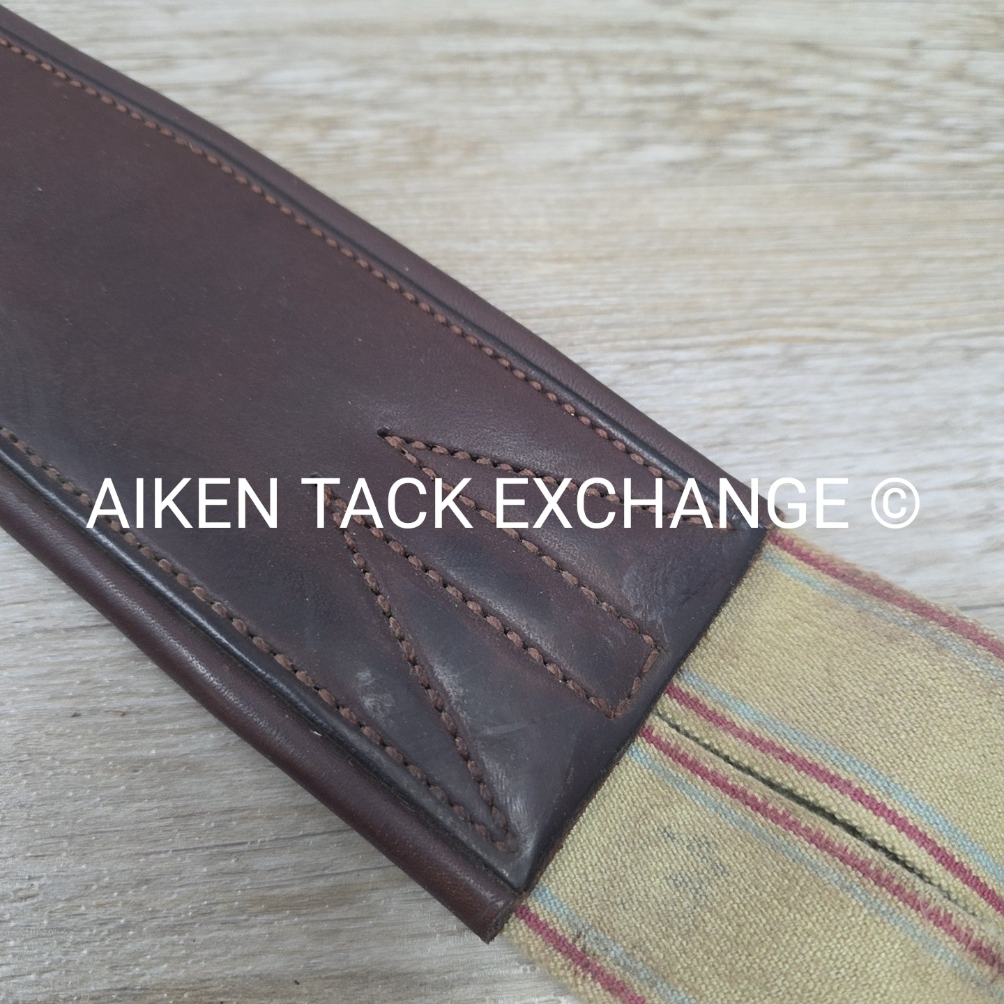 HFP Leather Girth with Single End Elastic, Brown, 54"