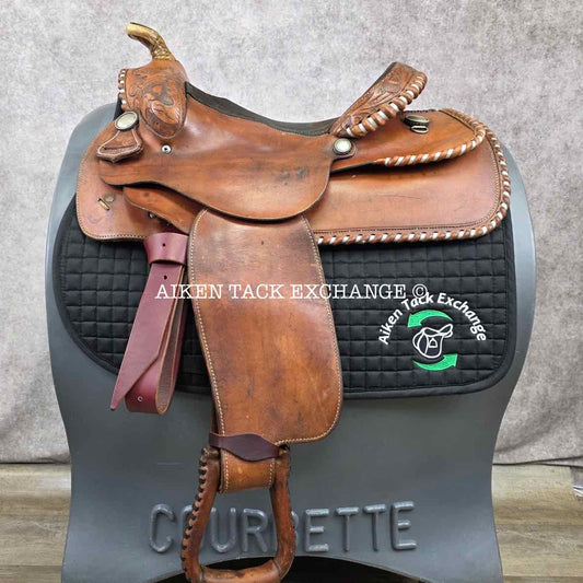 CC Saddlery Charles Crawley Western Saddle, 15.5" Seat, Wide Tree - Full QH Bars