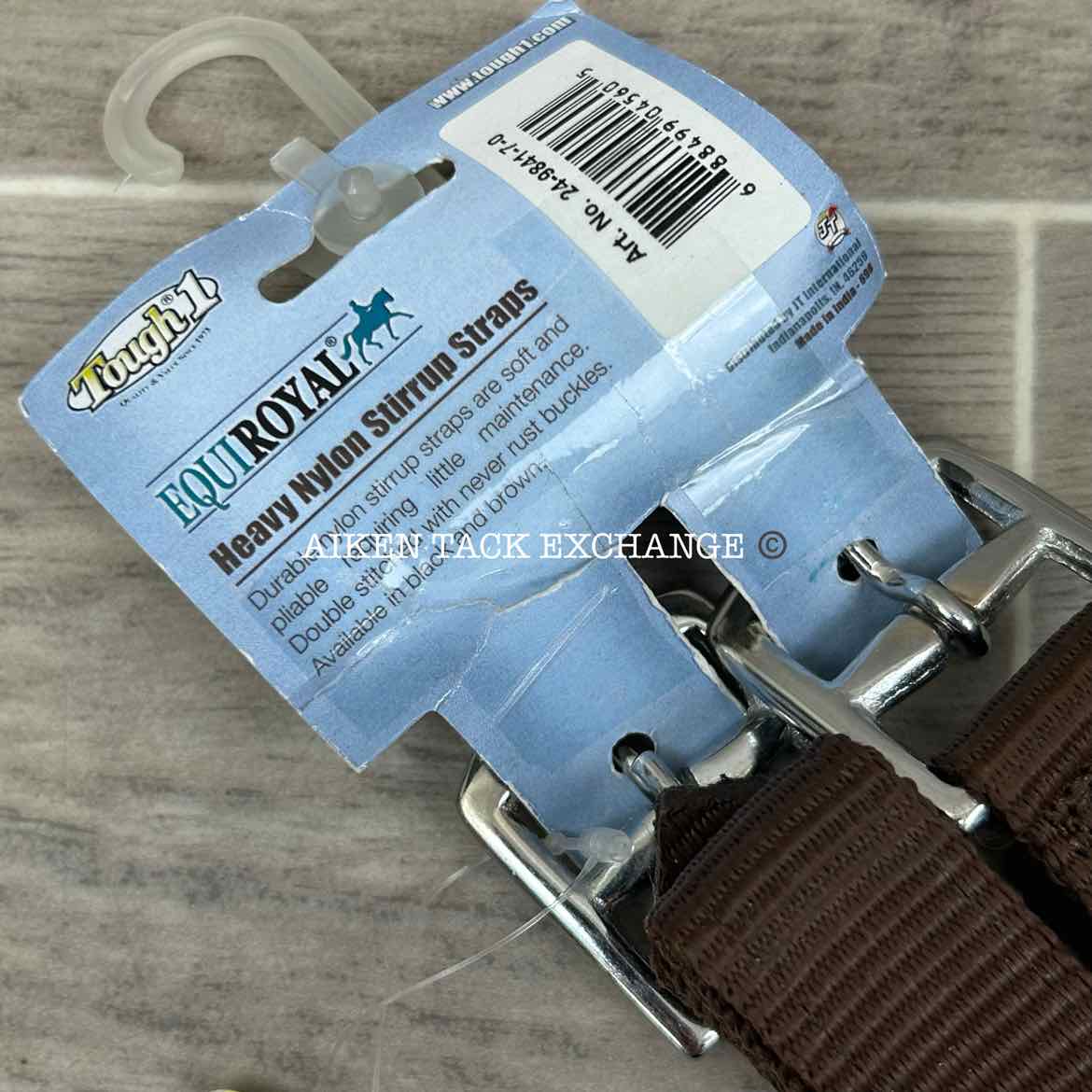 Tough 1 EquiRoyal Nylon Stirrup Straps, Brown, 54"