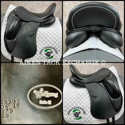 2018 Custom Saddlery Wolfgang Solo MKII Monoflap Dressage Saddle, 17.5" Seat, Adjustable Tree, Wool Flocked Panels