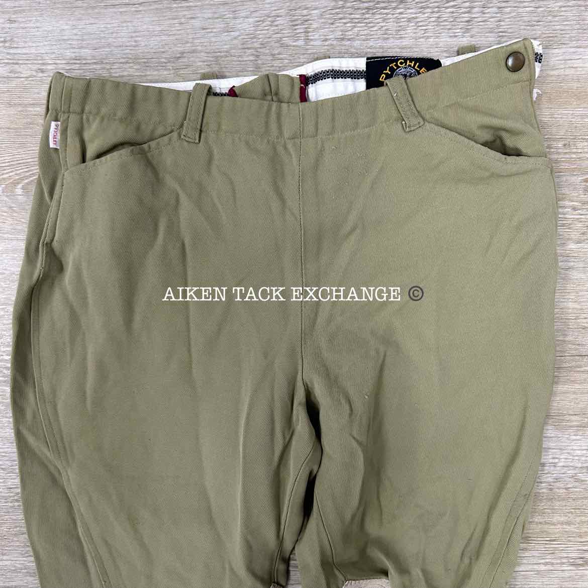 Pytchley Size Zip Knee Patch Breeches, Size 32 (has blemishes)