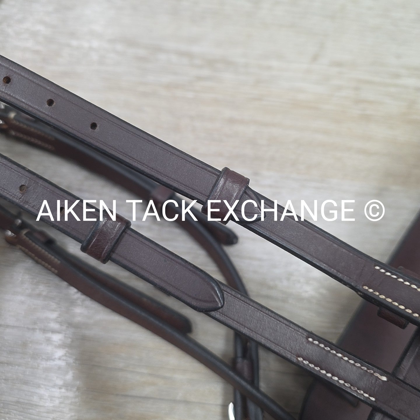 Monocrown Flat Hunt Bridle, No Reins, Brown, Oversize
