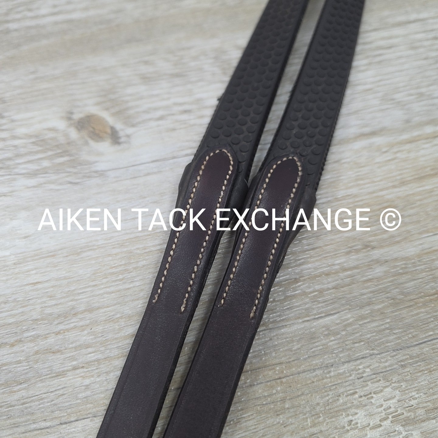 Penelope Elastic Rubber Grip Reins, Brown, 55"