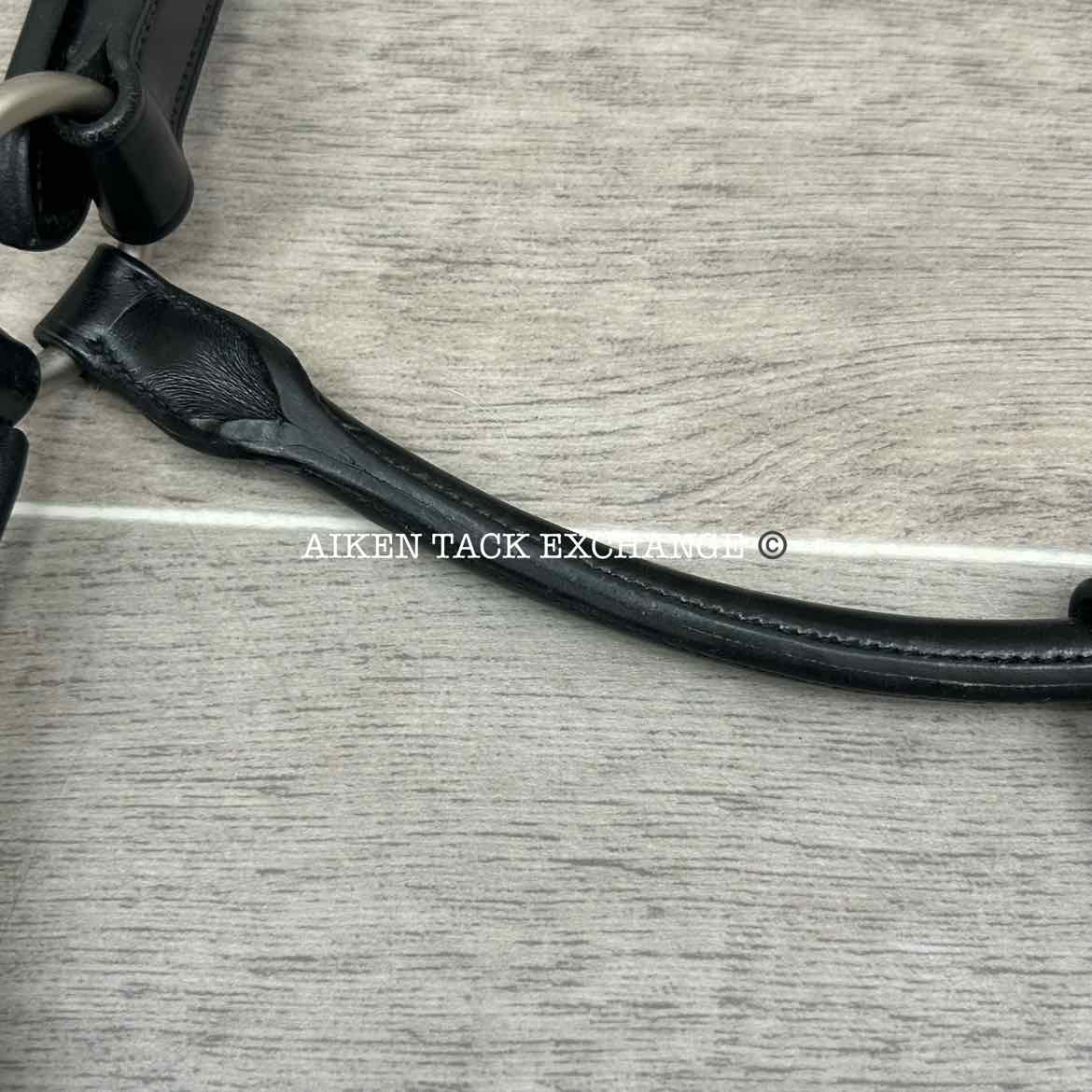 KL Select Red Barn Padded Leather Halter, Black/Nickel, Size Full