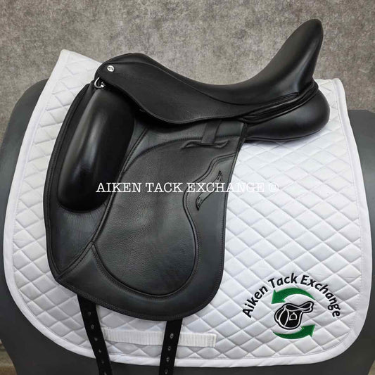 2023 Envy by Custom Saddlery Aurora Monoflap Dressage Saddle, 17.5" Seat - Short Flap, Adjustable Tree, Wool Flocked Panels