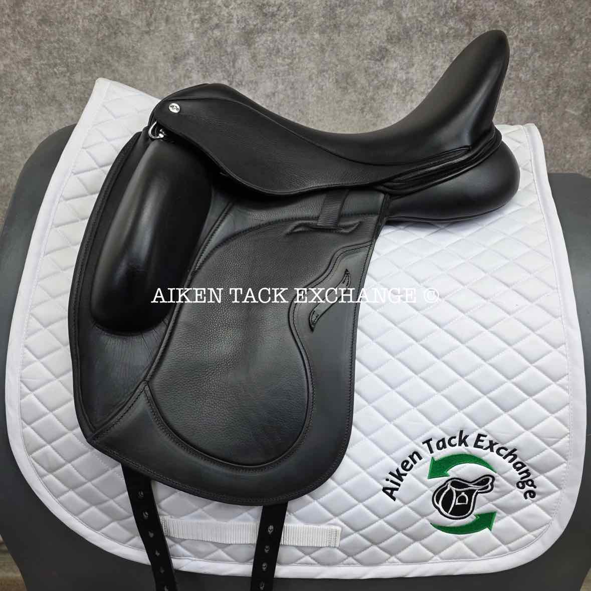 2023 Envy by Custom Saddlery Aurora Monoflap Dressage Saddle, 17.5" Seat - Short Flap, Adjustable Tree, Wool Flocked Panels