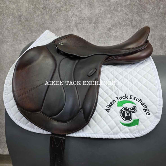 2012 Marcel Toulouse Marielle Monoflap Jump Saddle, 17.5" Seat, Genesis Adjustable Tree, Wool Flocked Panels