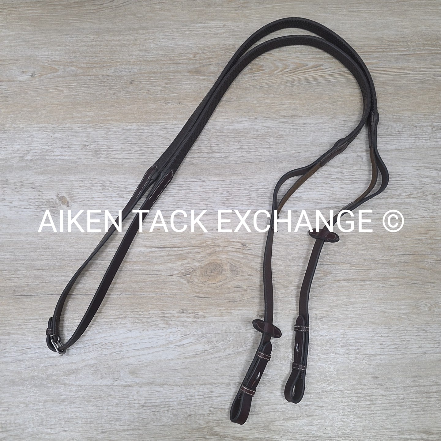 Penelope Elastic Rubber Grip Reins, Brown, 55"