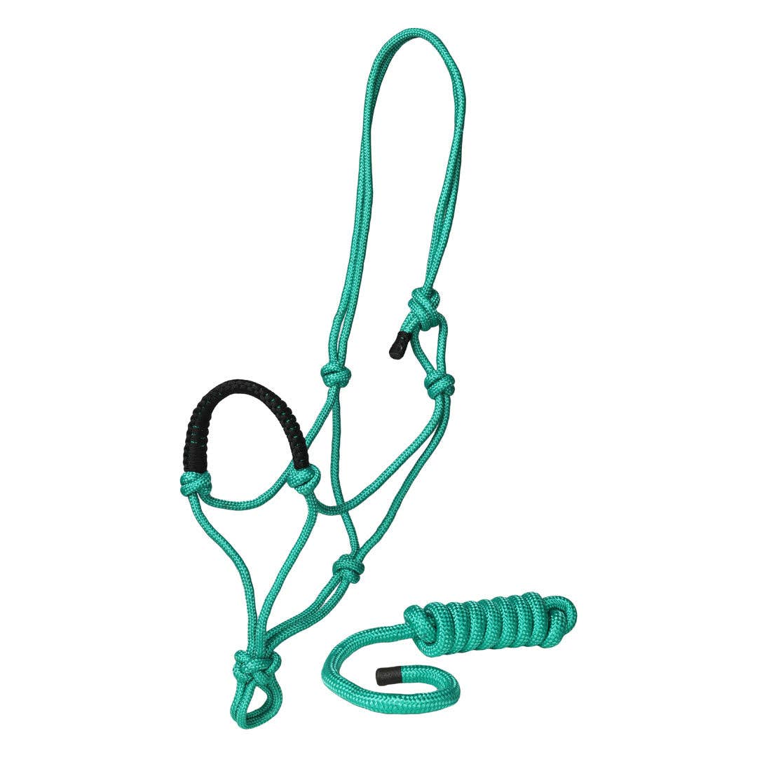 TuffRider Rugged Rope Halter Braided Noseband with Matching Lead: Violet / Horse