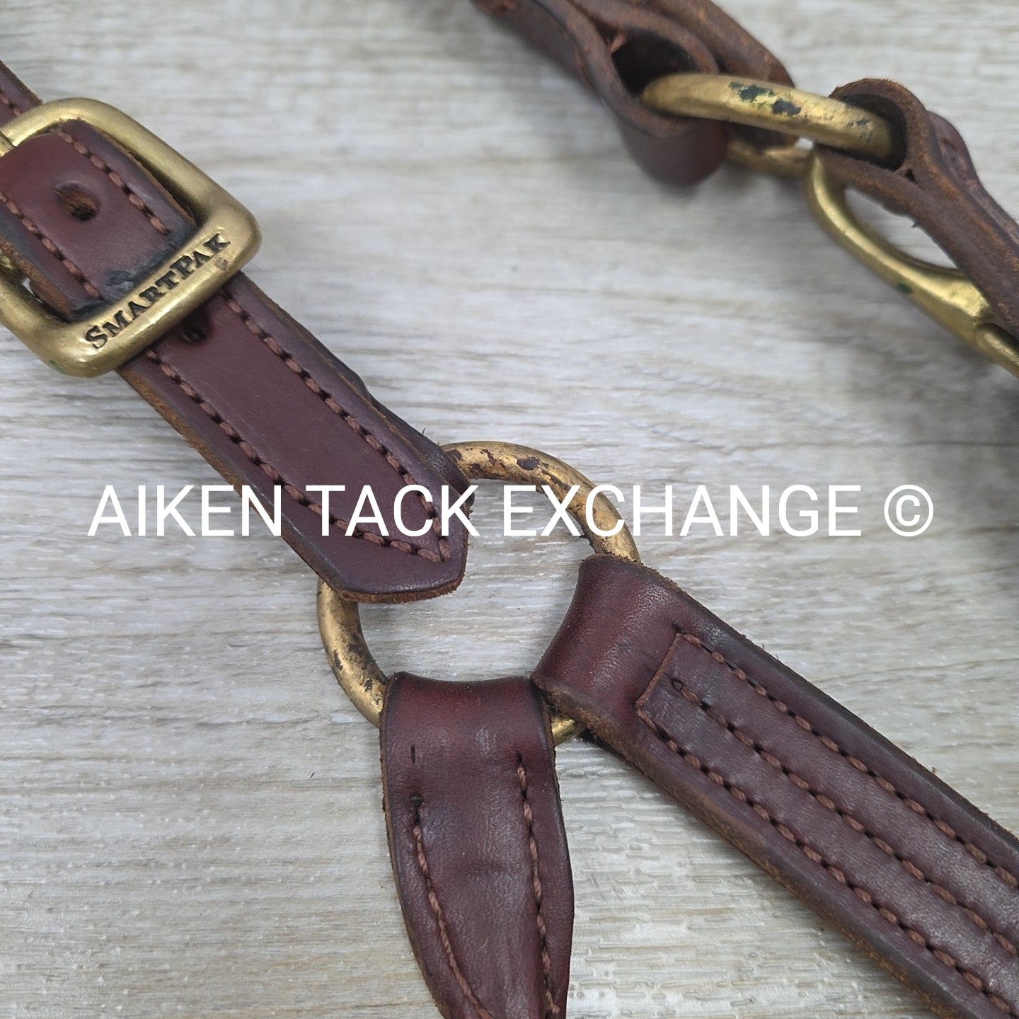SmartPak Triple Stitch Leather Halter, Brown, Size Full