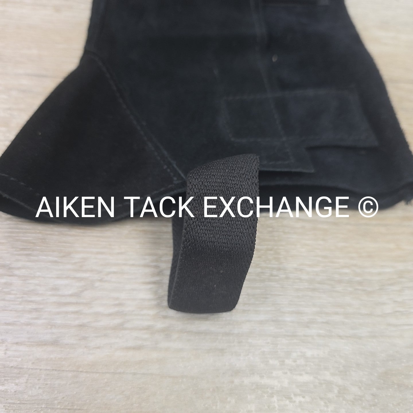 Suede Half Chaps, Black, Size Large