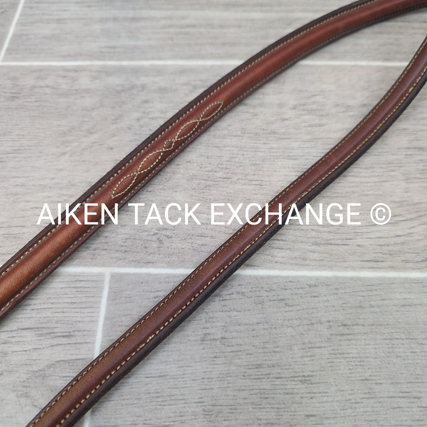 Edgewood Square Raised Fancy Stitched Standing Martingale, Brown, Oversize