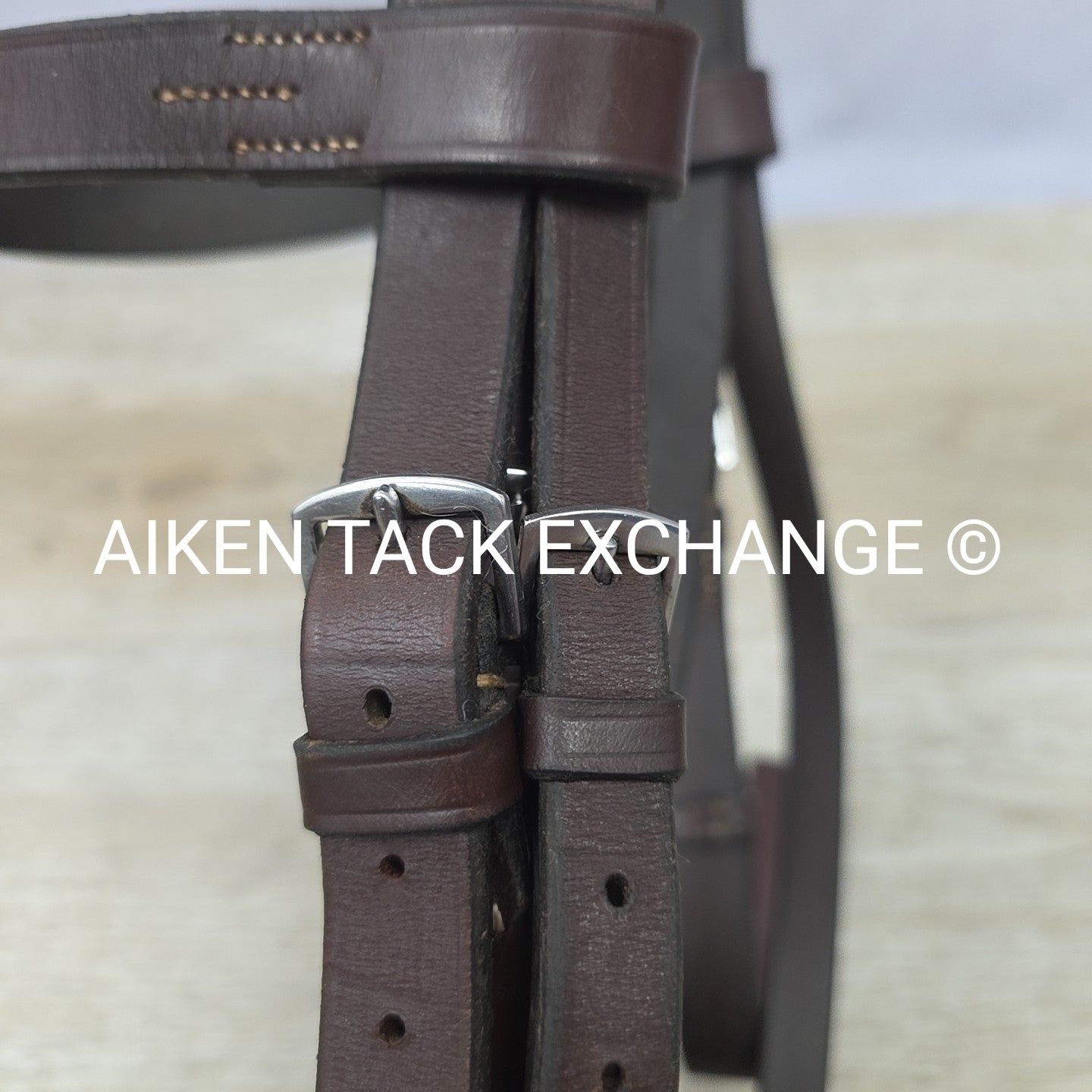 Horse Country First Flight Flat Hunt Bridle, No Reins, Brown, Size Cob
