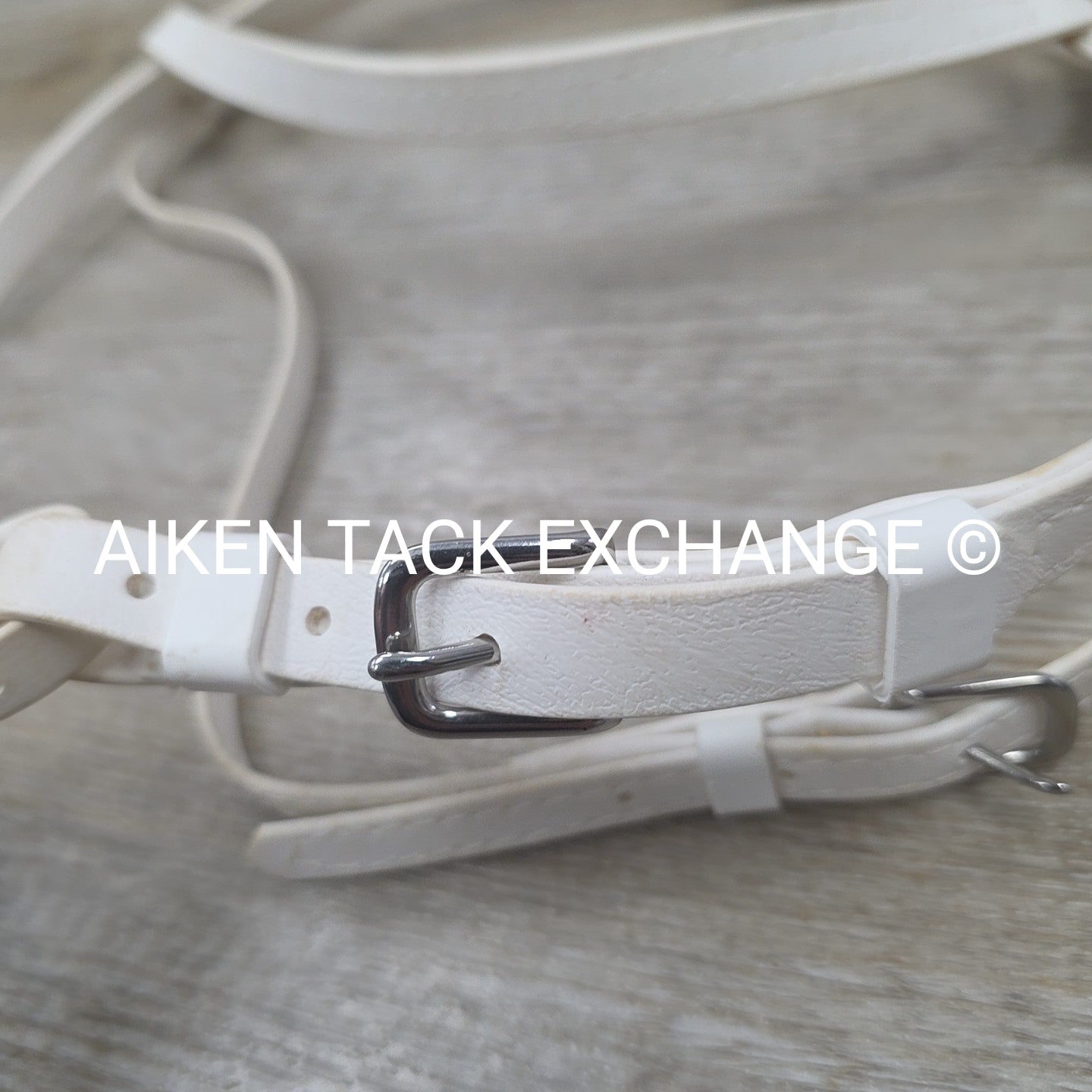 Jacks Beta Headstall and Curb Strap, White, Size Cob / Full