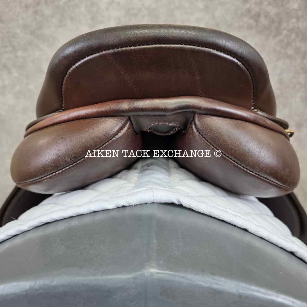 2006 Bates Close Contact Jump Saddle, 17.5" Seat, Adjustable Tree - Changeable Gullet, Wool Flocked Panels