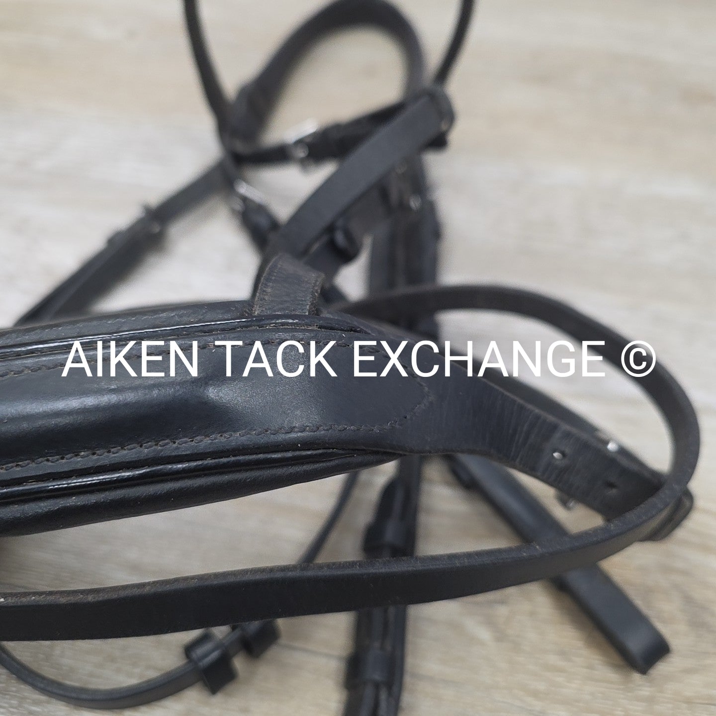 Horze Dressage Bridle with Rubber Reins, Black, Size Full