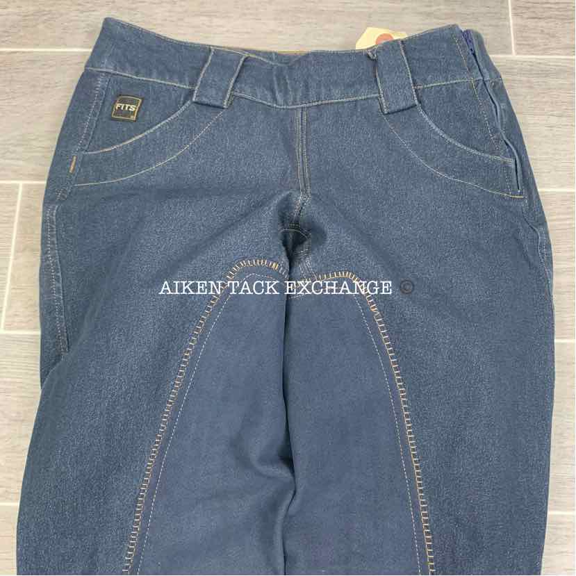 FITS Denim Full Seat Breeches, Size Small