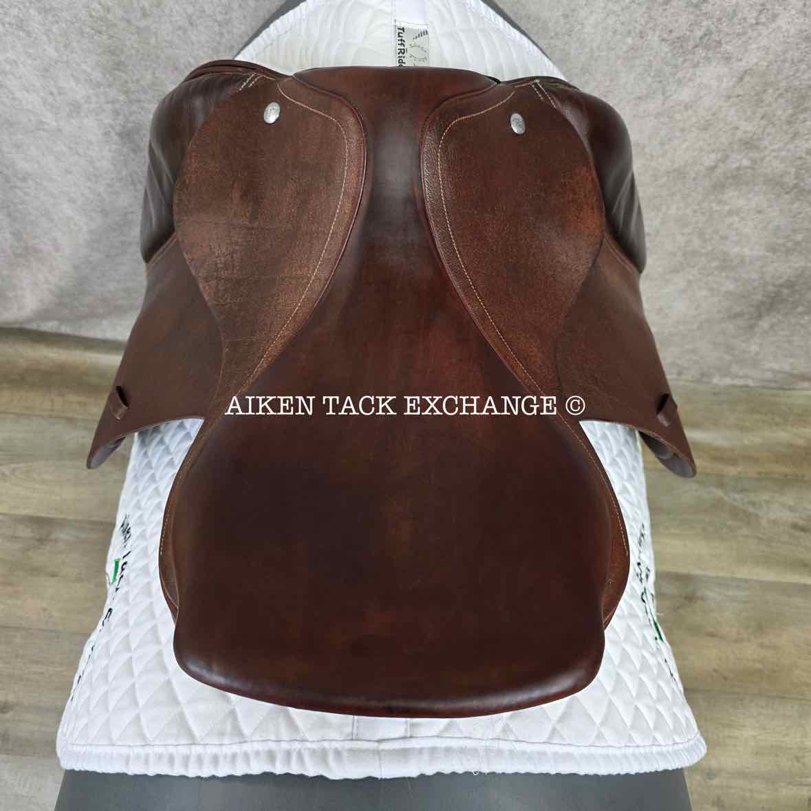 Verhan Todd Minikus Close Contact Jump Saddle, 16.5" Seat, MW/W Tree, Wool Flocked Panels