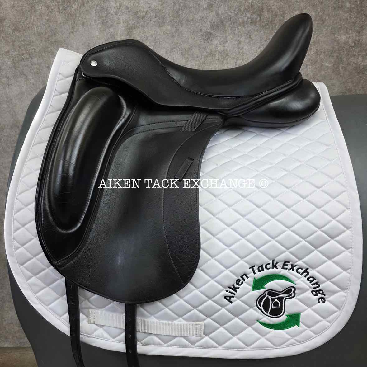 2017 Custom Saddlery Wolfgang Omni Monoflap Dressage Saddle, 17.5" Seat, Adjustable Tree, Wool Flocked Panels