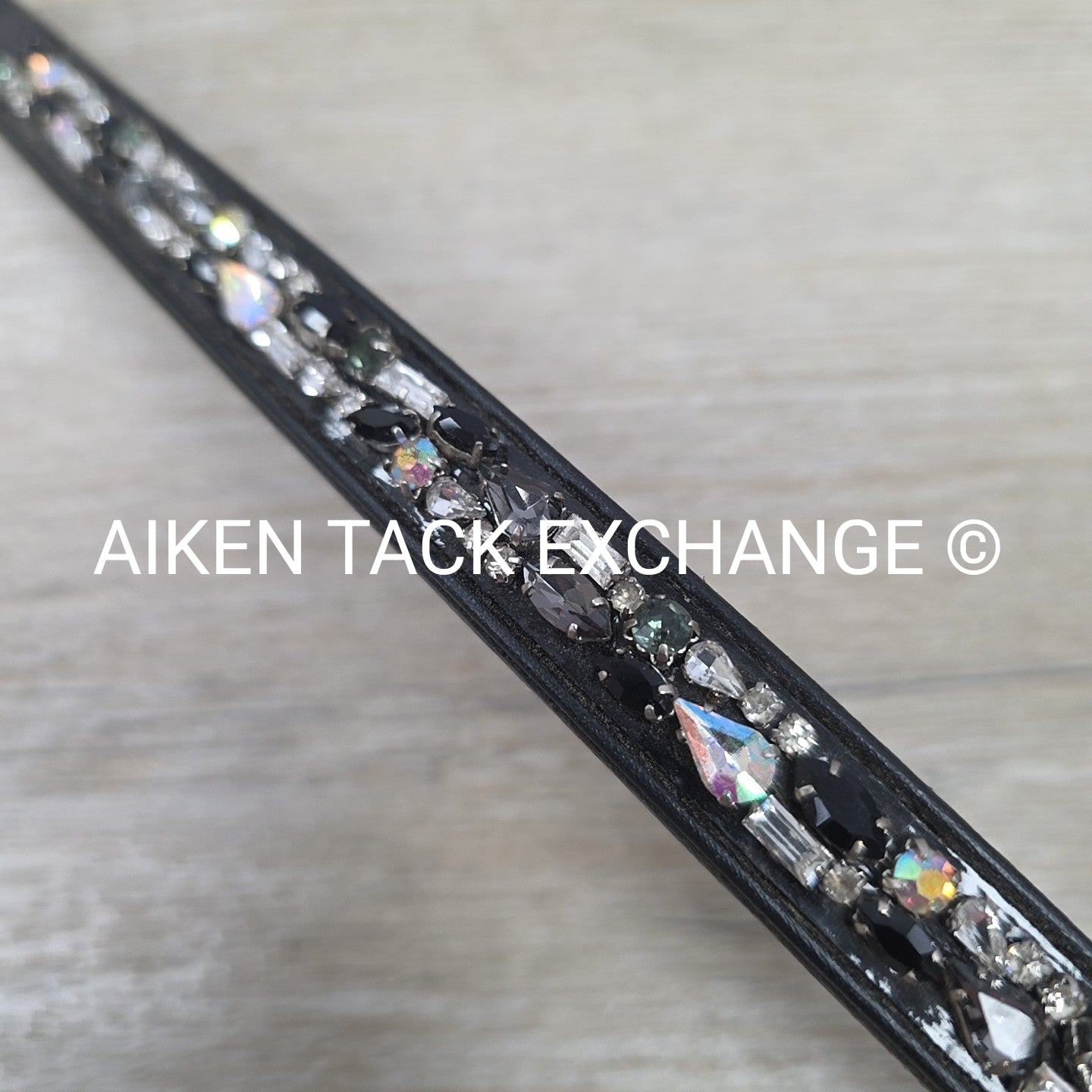 Grewal Equestrian Iced Onyx Browband, Black, Size Full