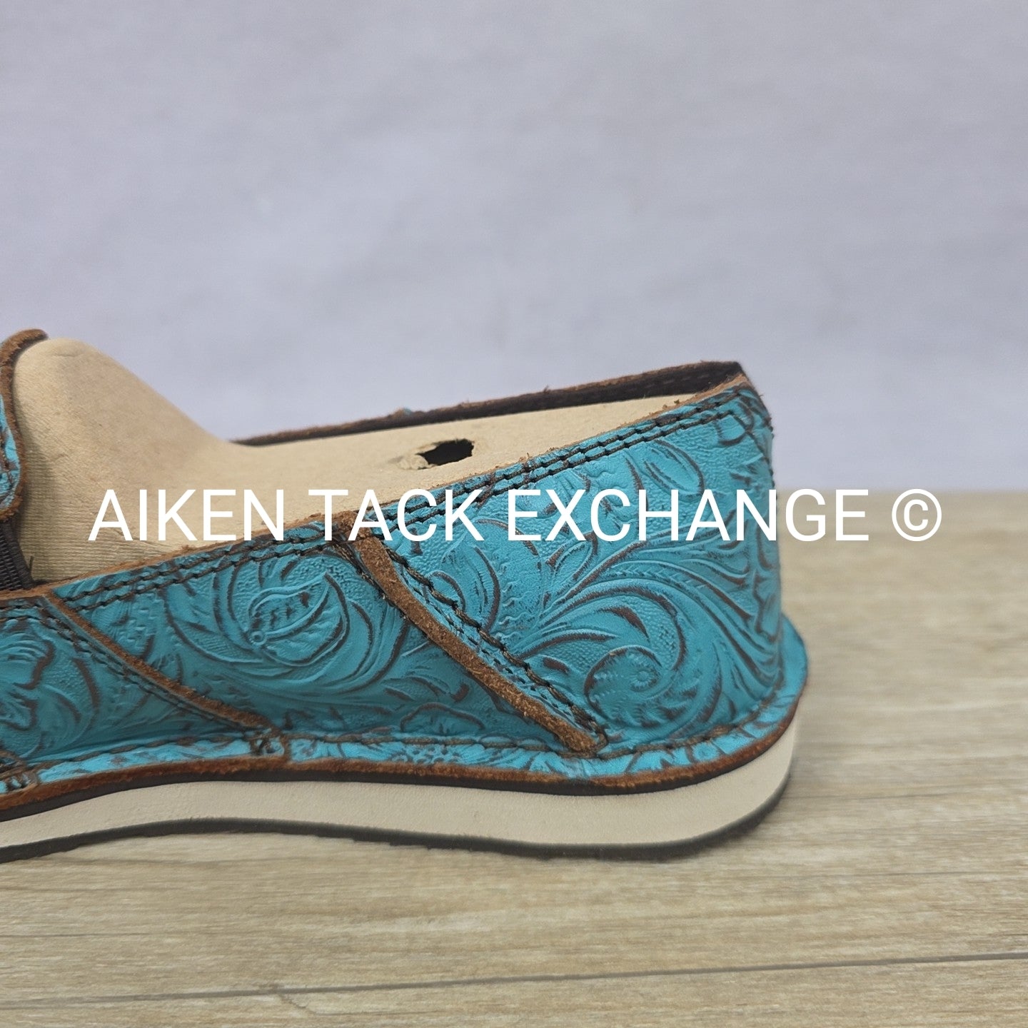 Ariat Brushed Turquoise Floral Embossed Cruisers, Brand New, Size 7.5