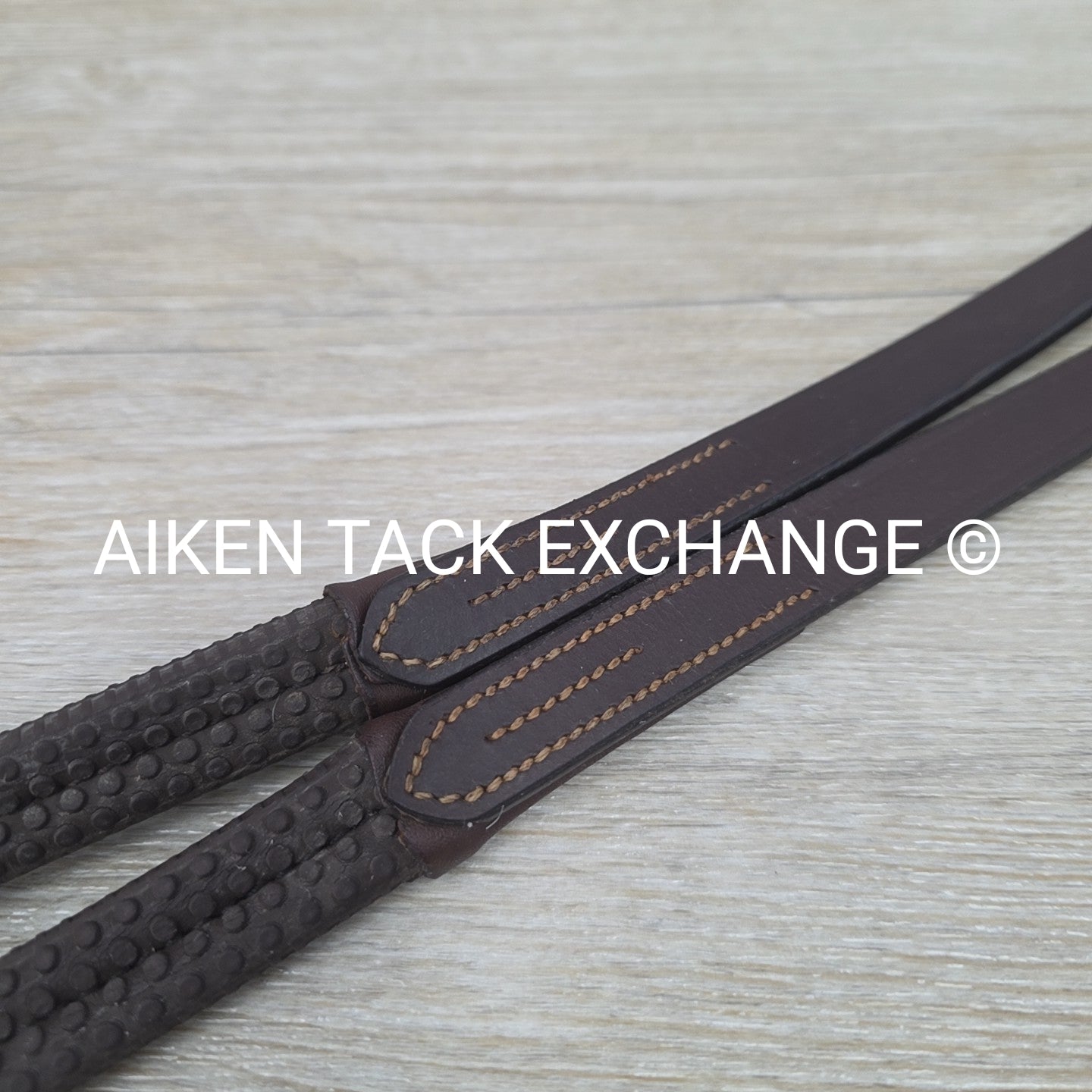 Bobby's English Tack Rubber Reins, Brown, 54"