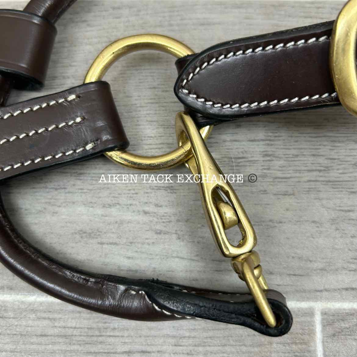 KL Select Black Oak Pine Leather Halter, Brown/Brass, Size Full