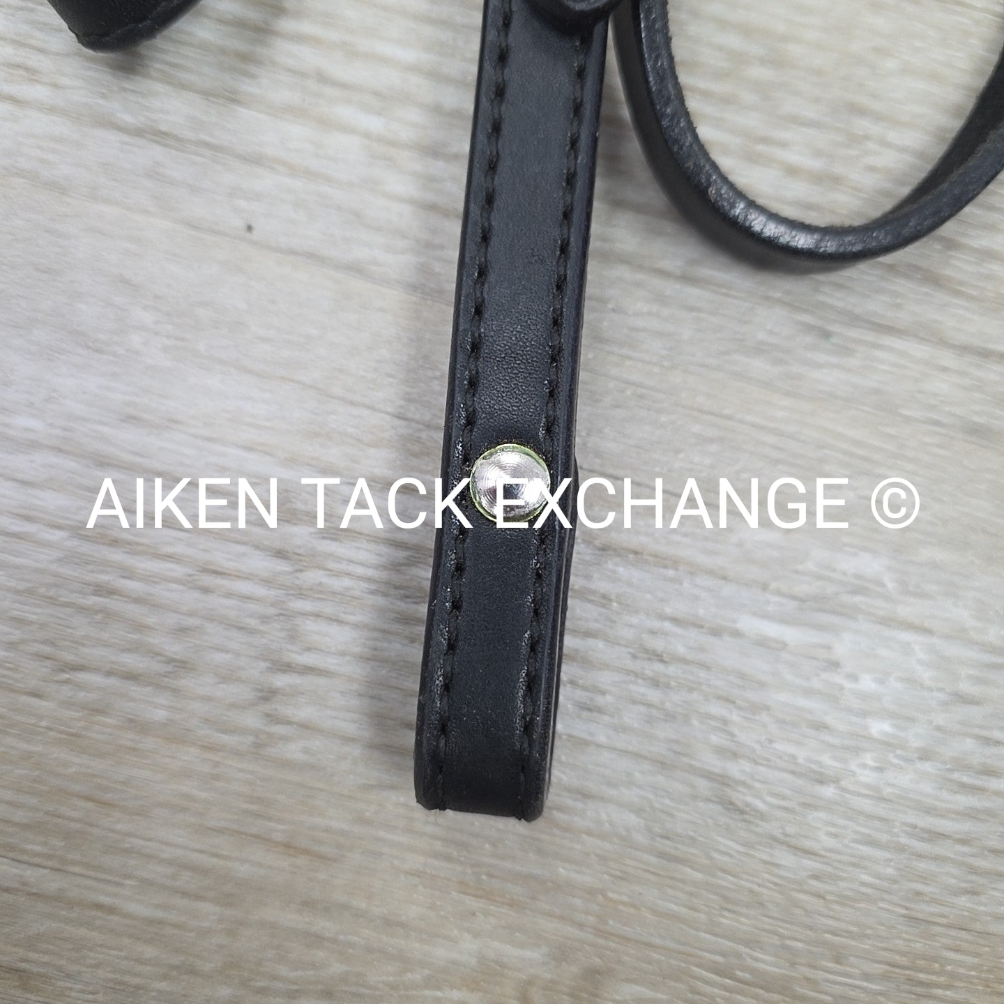 Circle Y Browband Headstall with Reins, Black, Size Full
