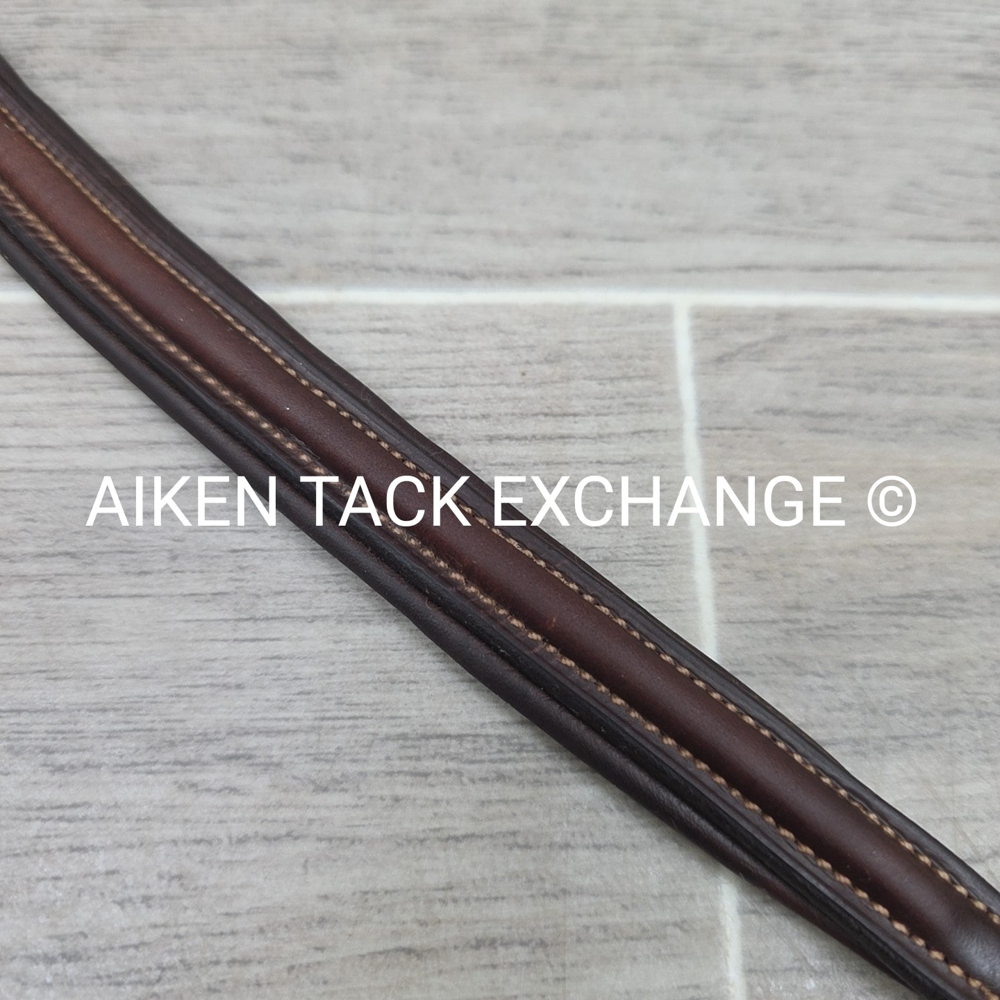 Plain Raised Noseband with Matching Browband, Brown, Size Full