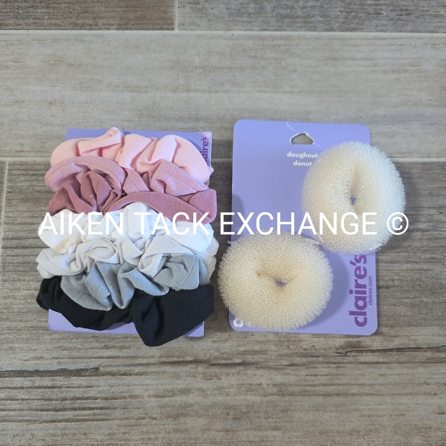 Claire's Hair Bundle - 2 Small Donuts, 1 Pack of Hair Ties