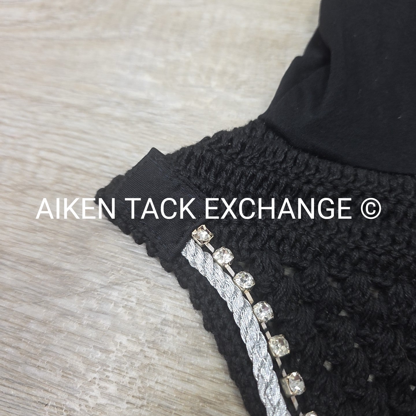 Equine Couture Crystal Ear Bonnet, Size Pony