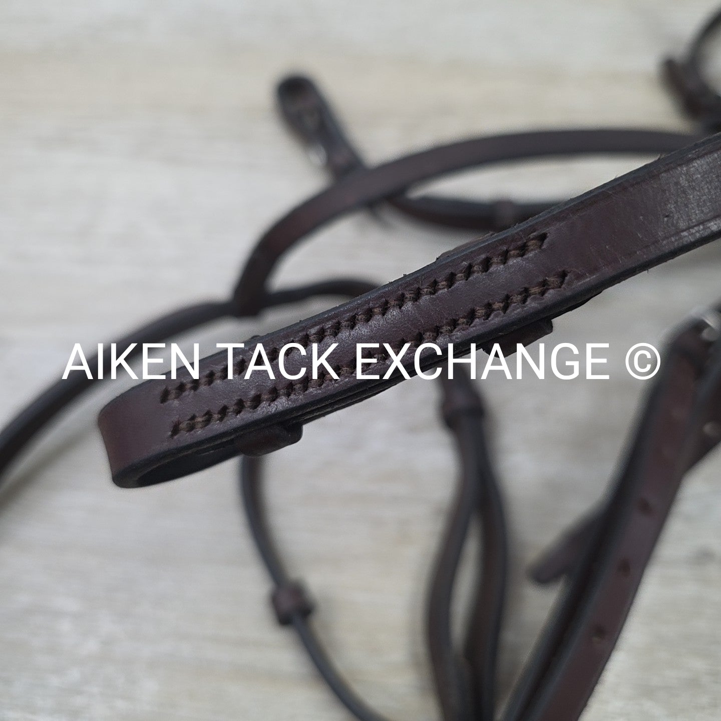 Plain Square Raised Bridle with Matching Laced Reins, Brown, Size Full
