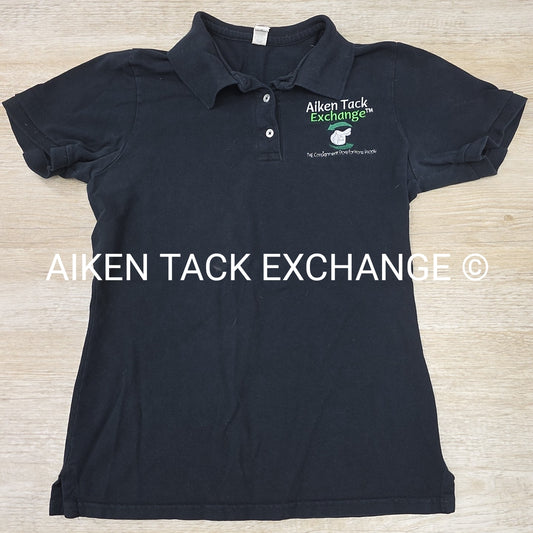 Short Sleeve Collared Polo Shirt with ATE Logo, Women's Size Medium