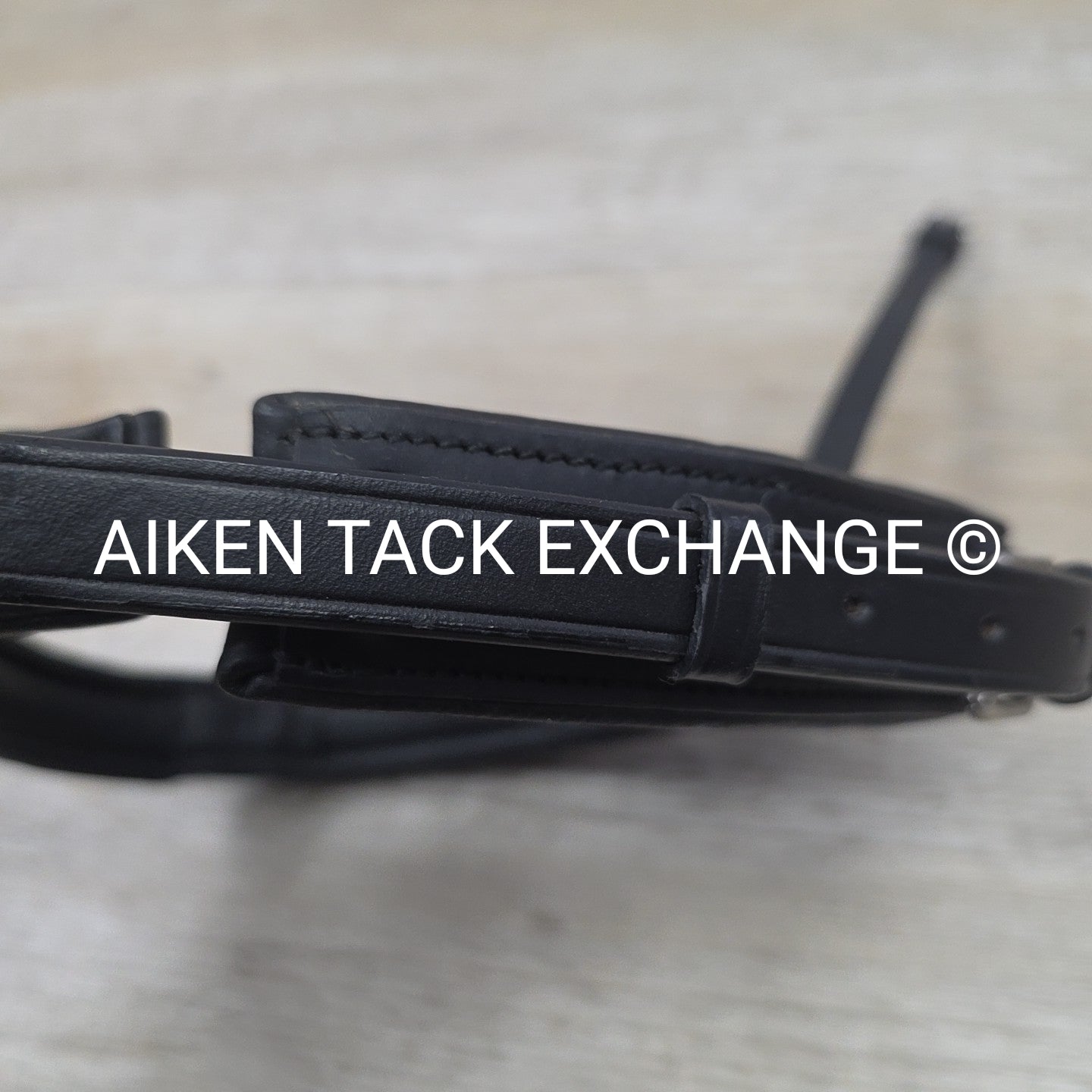 Padded Crank Noseband for Monocrown Bridle, Black with Silver, Size Full