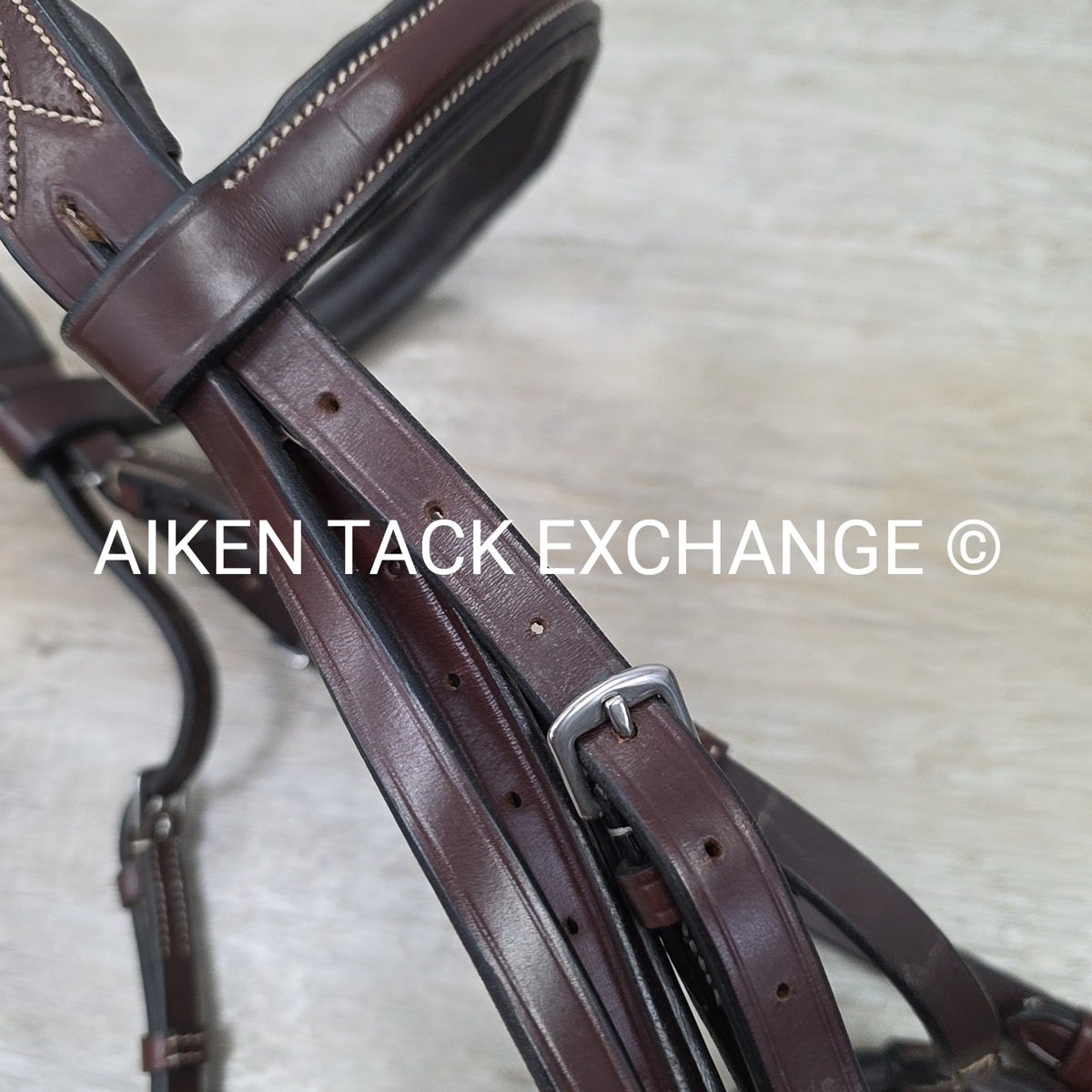 KL Select Hampton Fancy Stitched Bridle with Matching Laced Reins, Brown, Oversi