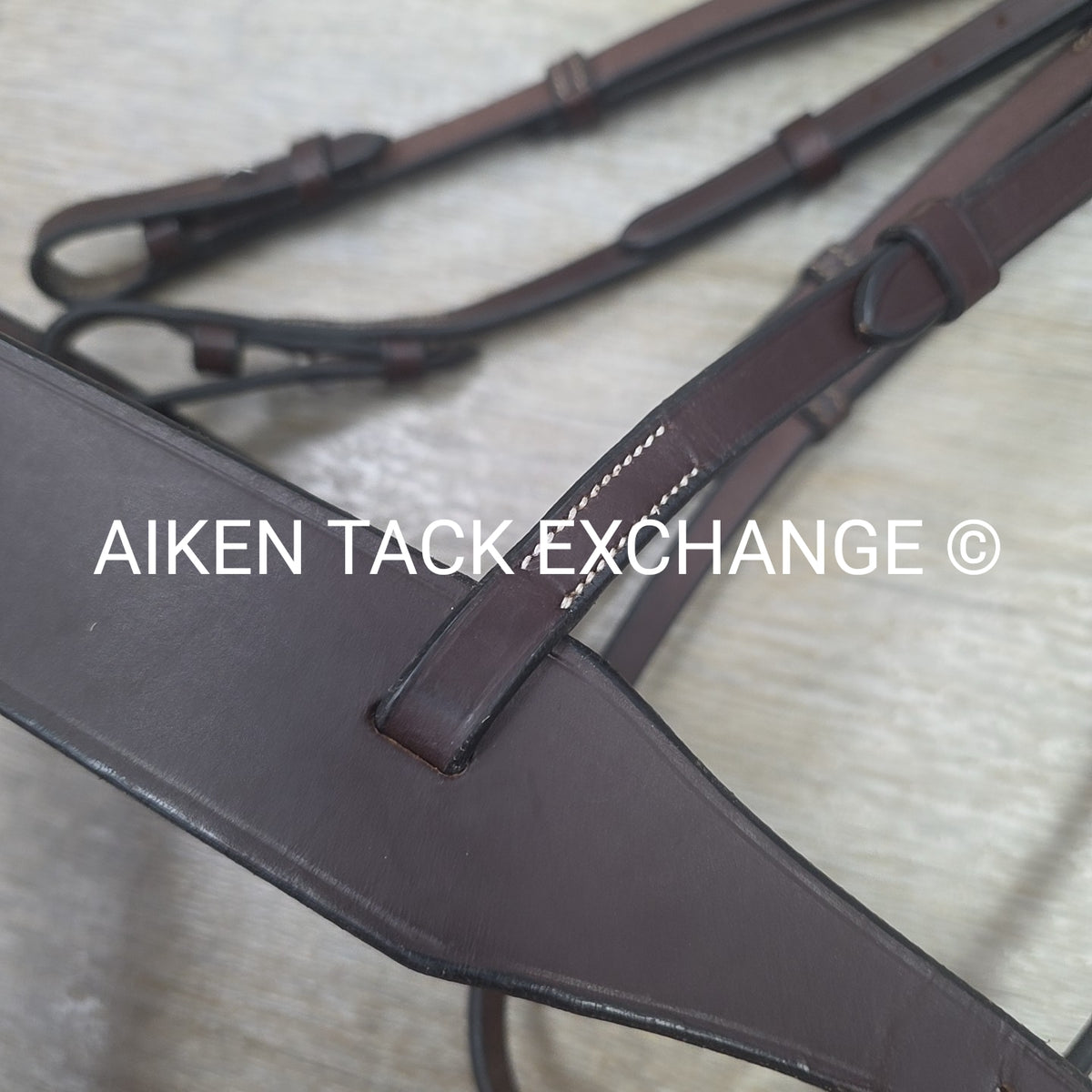 Monocrown Flat Hunt Bridle, No Reins, Brown, Oversize