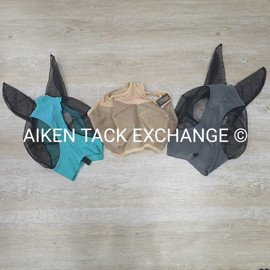 BARGAIN BUNDLE: 2 Weatherbeeta Stretch Bug Eye Saver Fly Masks, Size Pony & 1 Ca