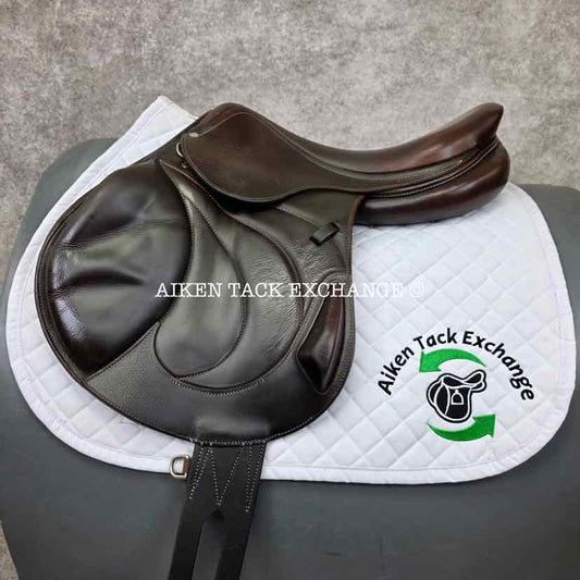 **SOLD** 2018 Antares Contact Monoflap Jump Saddle, 18" Seat, 3AA Flap, Medium Wide Tree, Foam Panels, Full Buffalo Leather