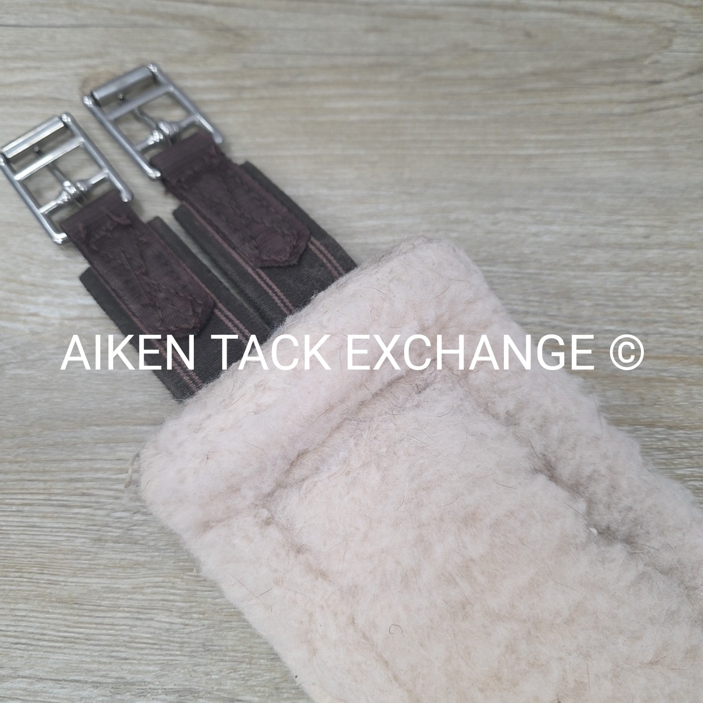 Shires Fleece Girth with Double End Elastic, Brown, 56"