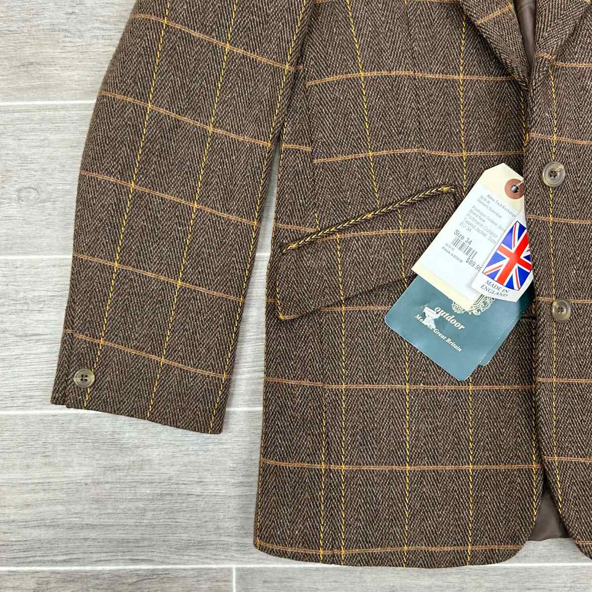 Portmann Outdoor Tweed Jacket, Size EU 34