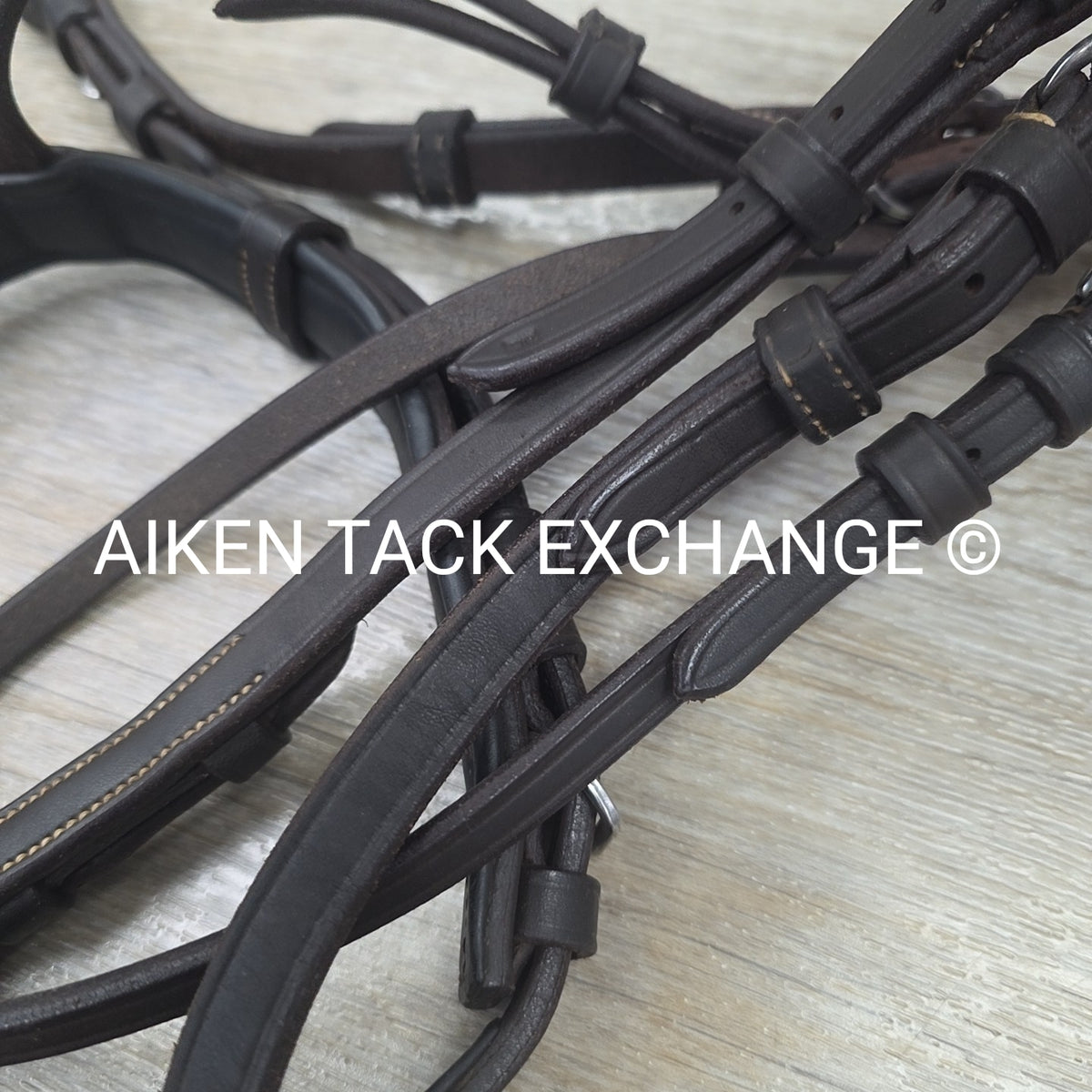 Ovation Classic Raised Comfort Crown Wide Noseband Bridle with Rubber Reins, Bro