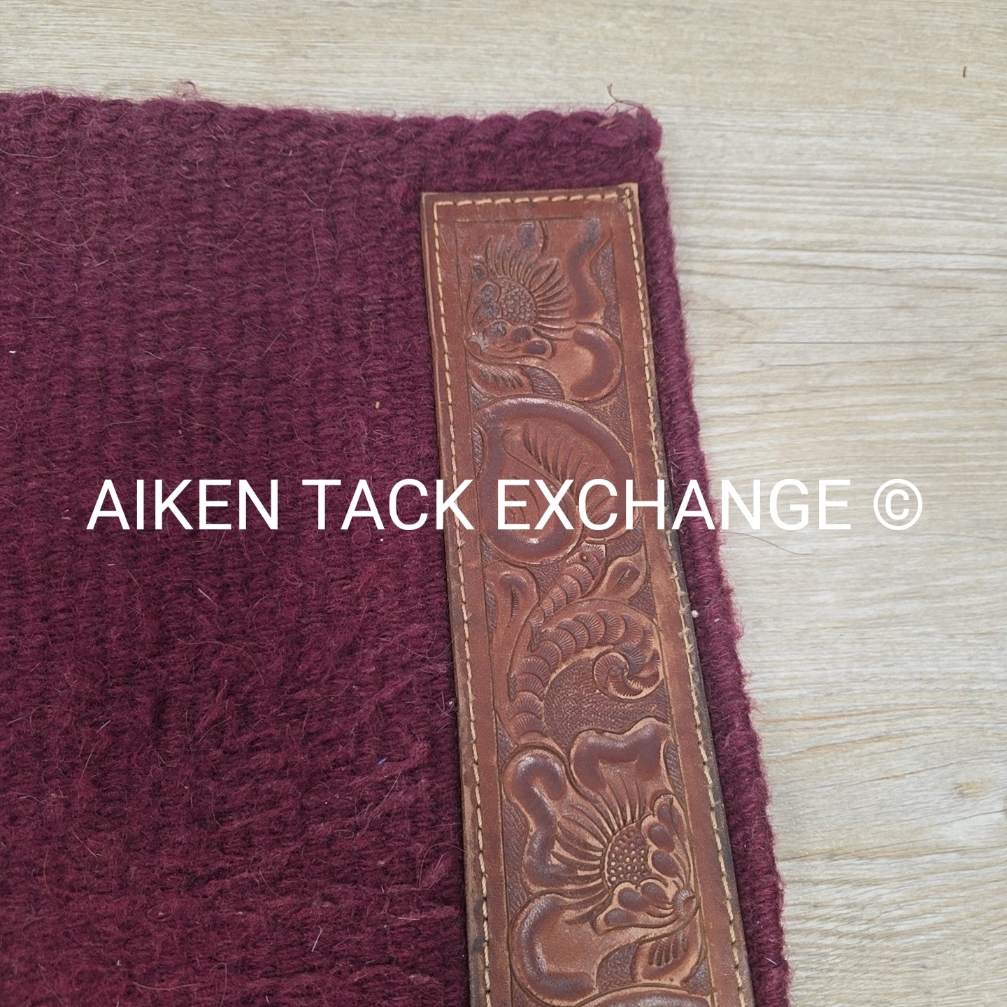 Tooled Trim Western Saddle Pad, 34" x 35"