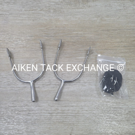 Long Neck Spurs with Braided Nylon Spur Straps, 46mm