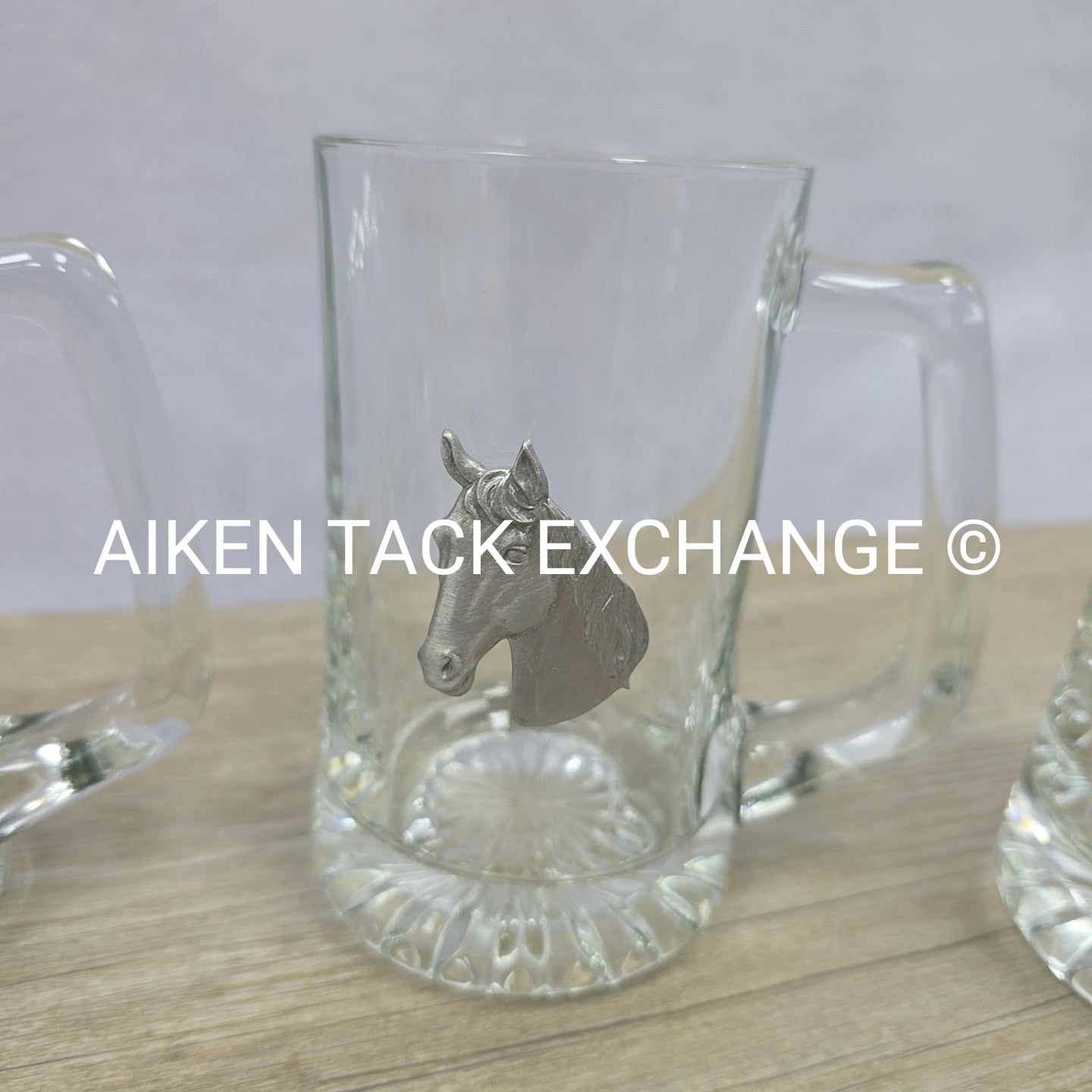 Horse Head Glass Mugs, Set of 5