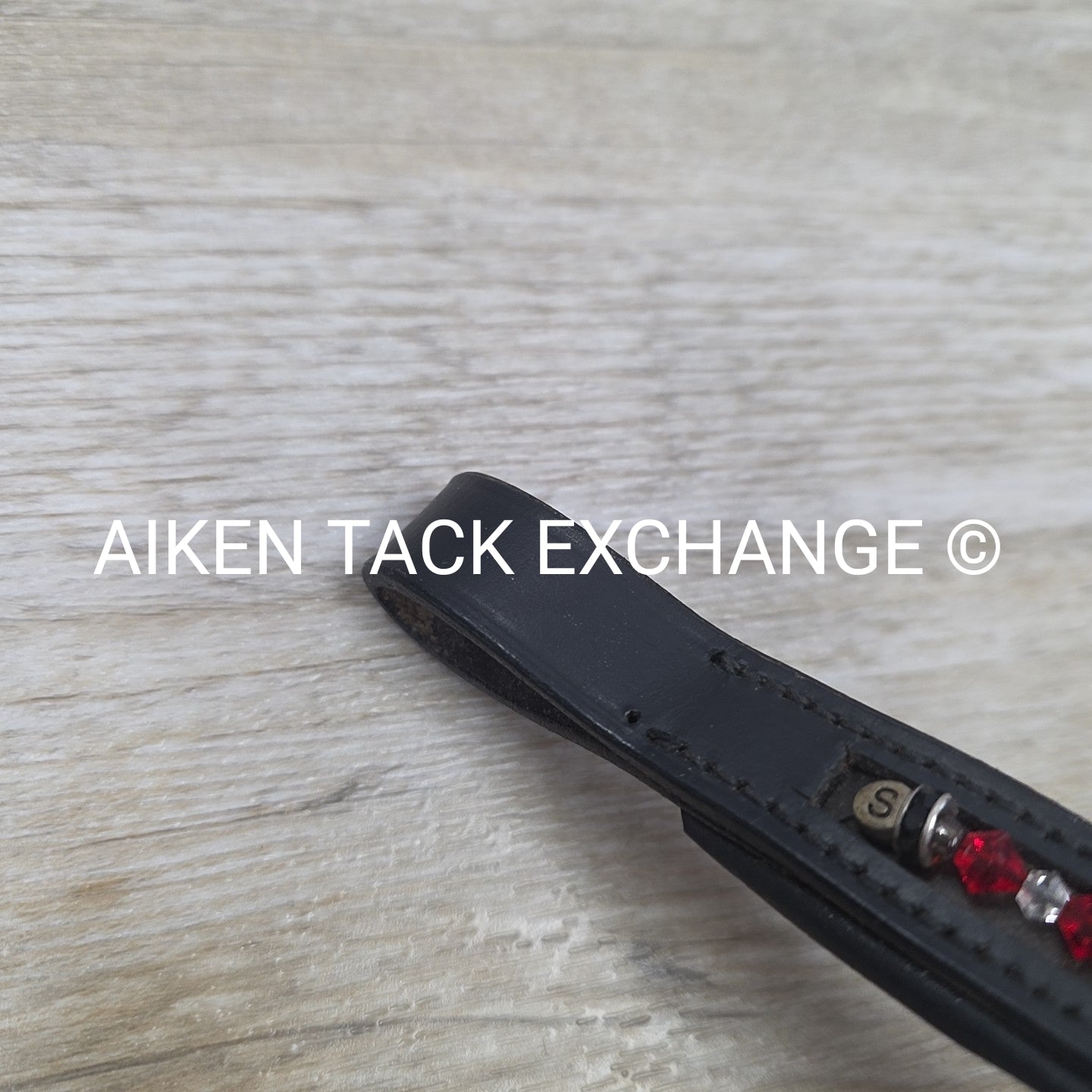 Padded Beaded Browband, Black, 15"