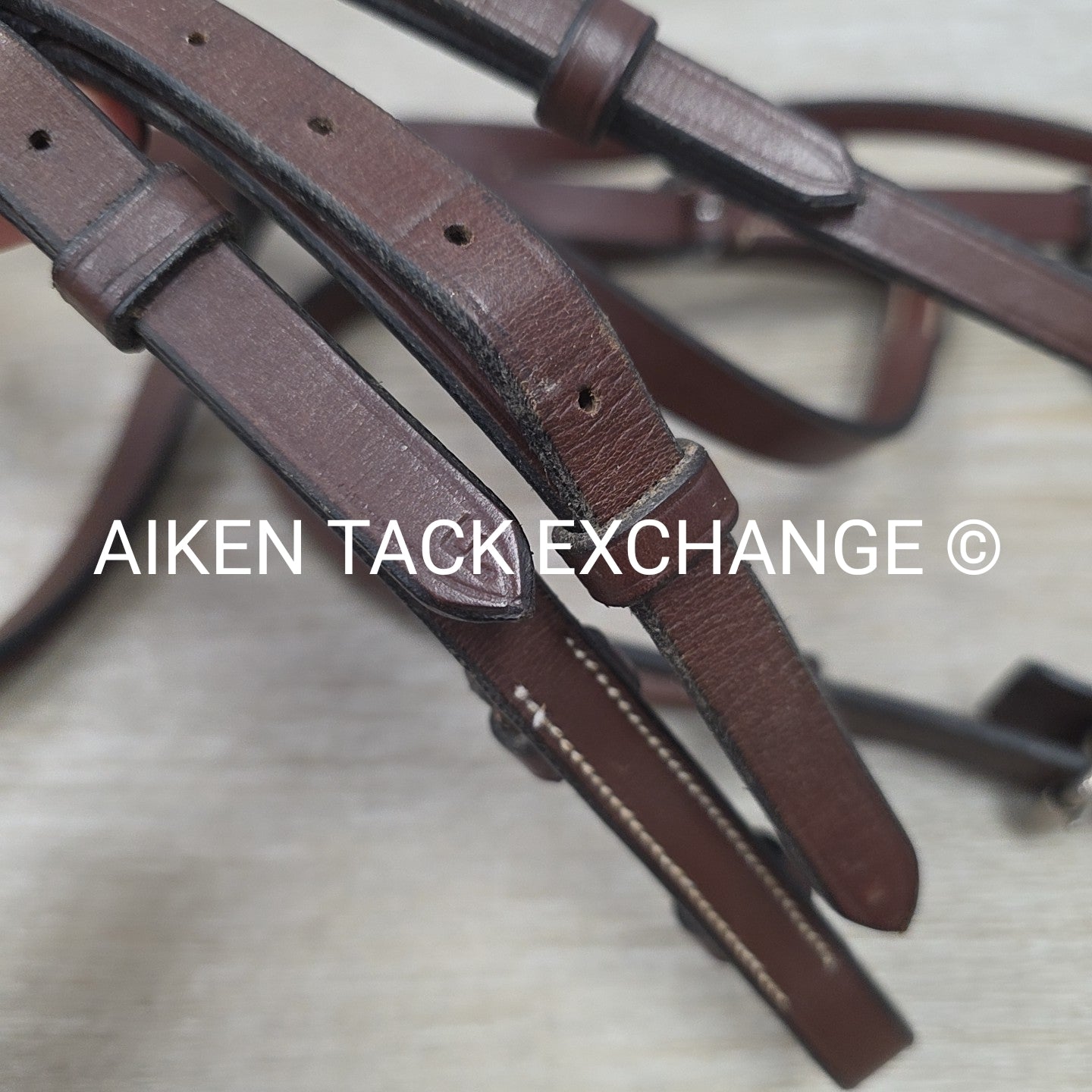 Plain Square Raised Bridle, No Reins, Brown, Size Full