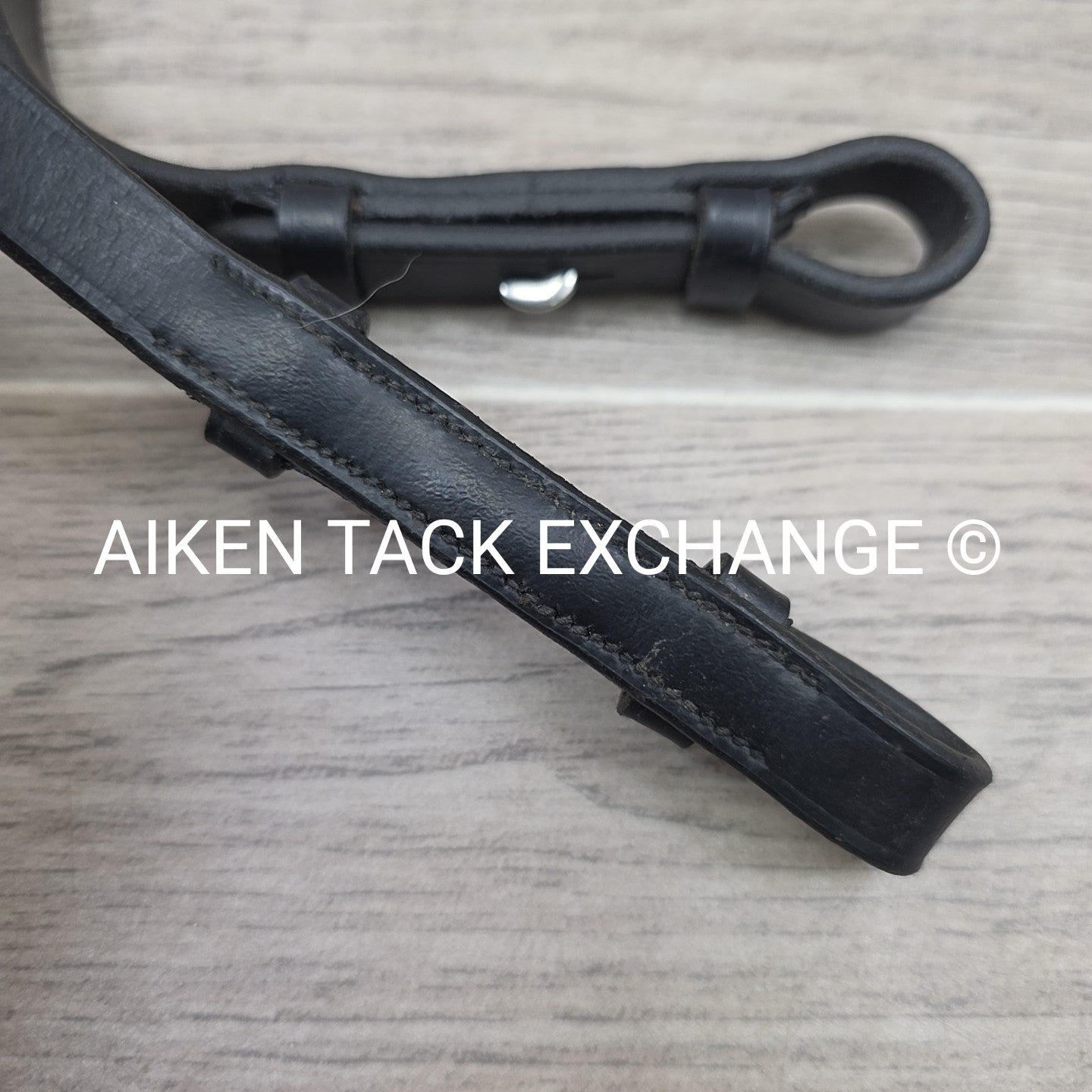 Leather Reins with Hand Stops, Black, Size Full