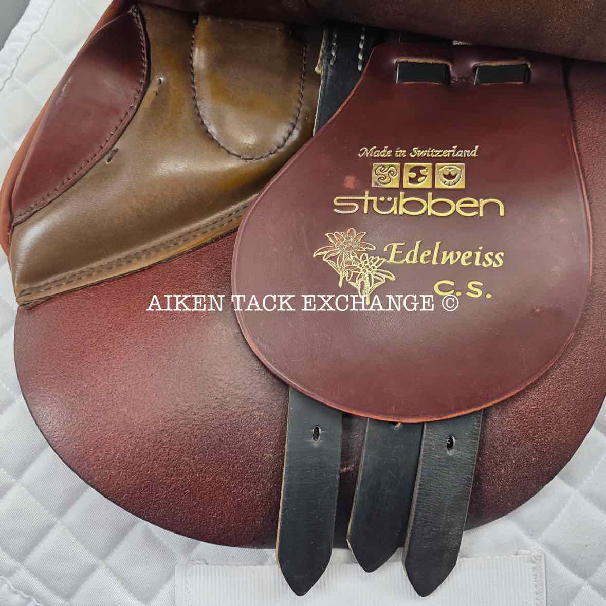 Stubben Edelweiss CS Close Contact Jump Saddle, 17" Seat, 31cm Tree - MW, Wool Flocked Panels