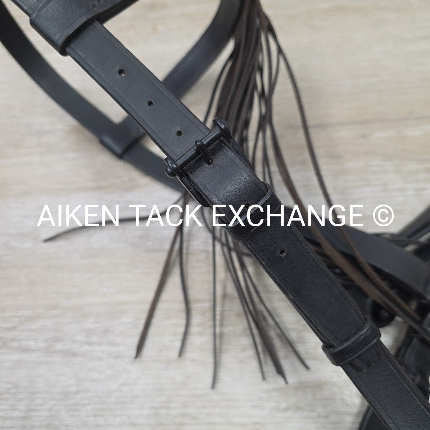 Fringe Browband Bridle with Matching Reins, Black, Size Full
